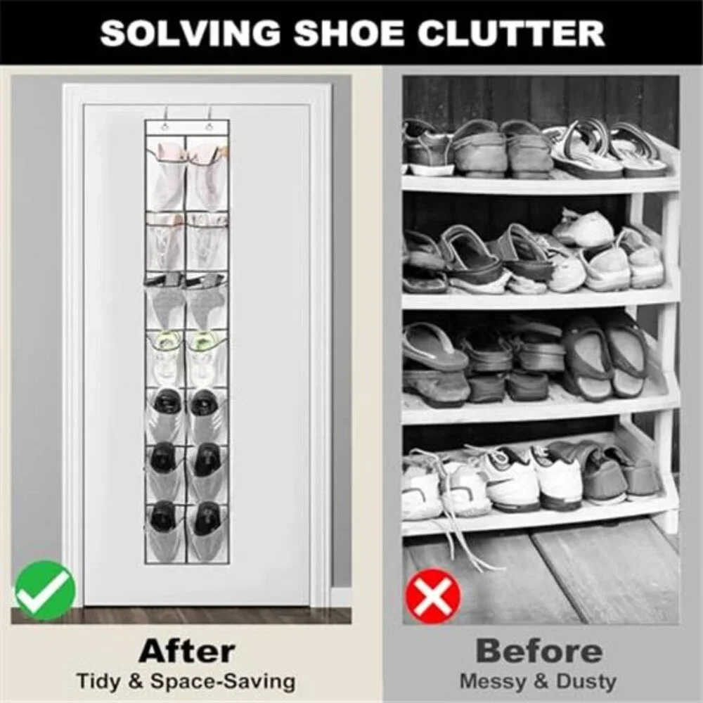 Over Door Shoe Organizer 12 Pocket Hanging Closet Storage